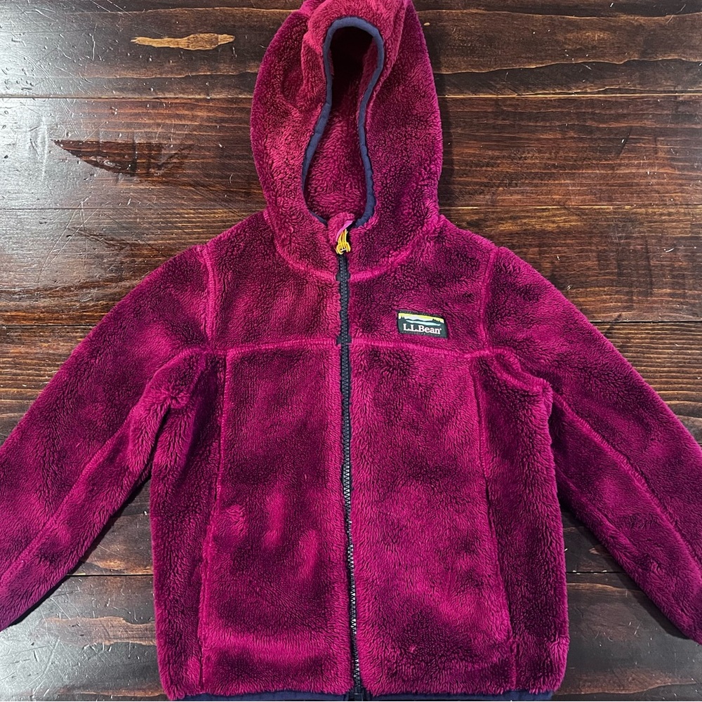 L.L. Bean Plush Fleece Jacket in Deep Magenta
